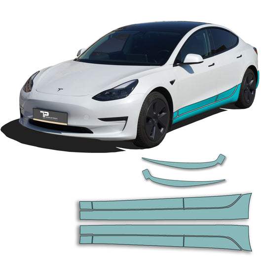 Model 3 Sidekit large – Lackschutzfolie für die Seitenschweller - Tesla-Protect